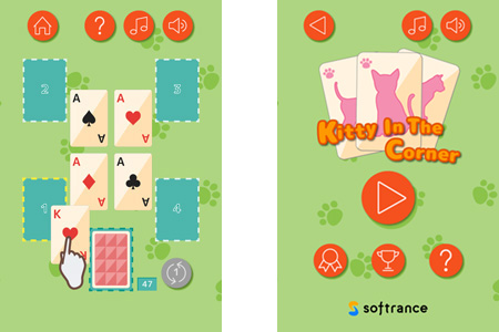 kitty in the corner solitaire card game